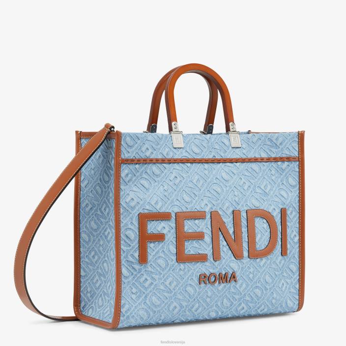 ženske denim nakupovalna torba svetlo modra Fendi dodatki Z68L624