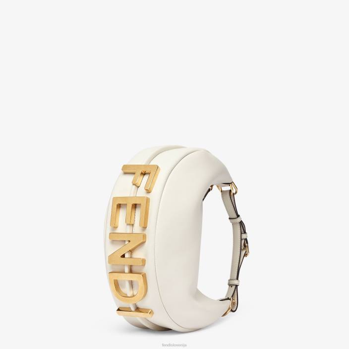 ženske grafična majhna usnjena torbica bela Fendi dodatki Z68L570