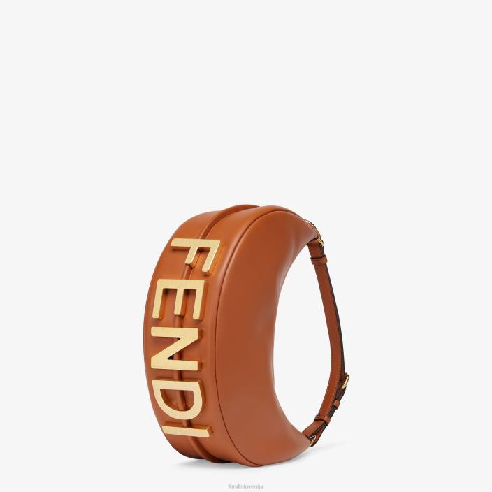 ženske grafična majhna usnjena torbica rjav Fendi dodatki Z68L530