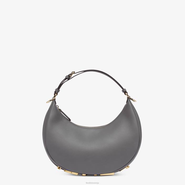 ženske grafična majhna usnjena torbica siva Fendi dodatki Z68L832