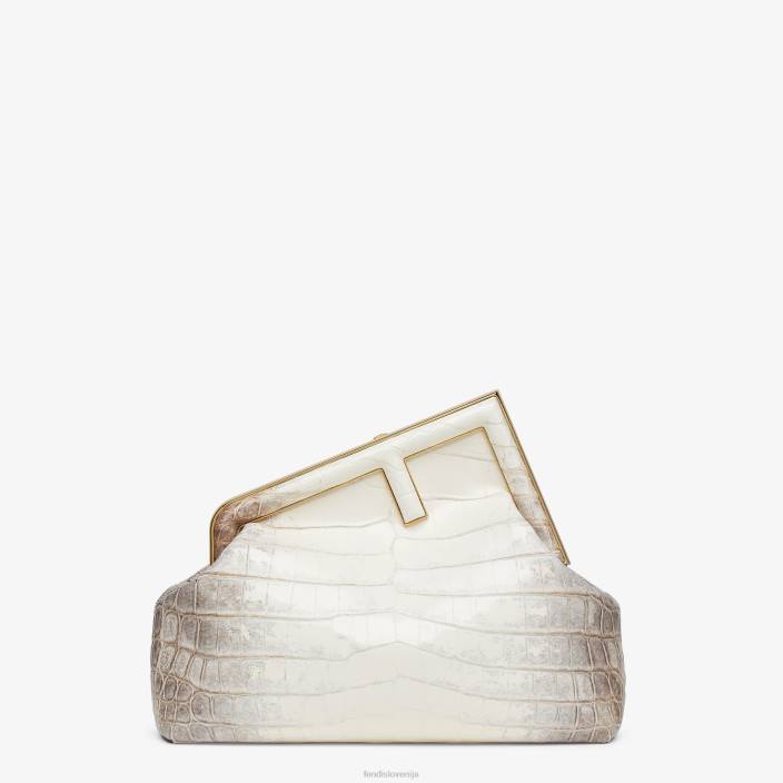 ženske krokodil torba v odtenkih bele bela Fendi dodatki Z68L908
