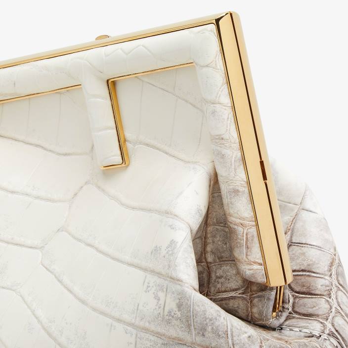 ženske krokodil torba v odtenkih bele bela Fendi dodatki Z68L908