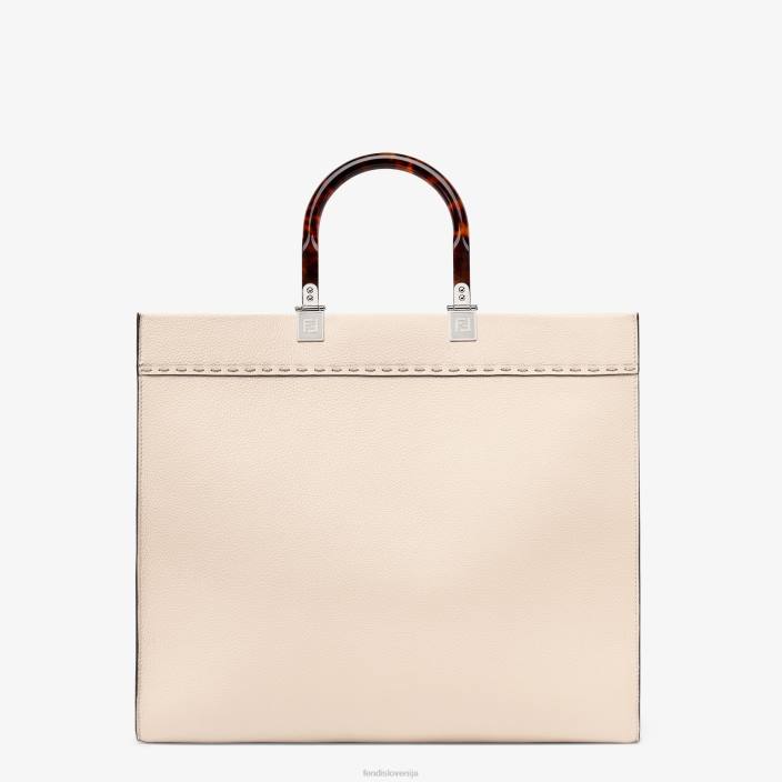 ženske kupec iz bledega polnega usnja roza Fendi dodatki Z68L848