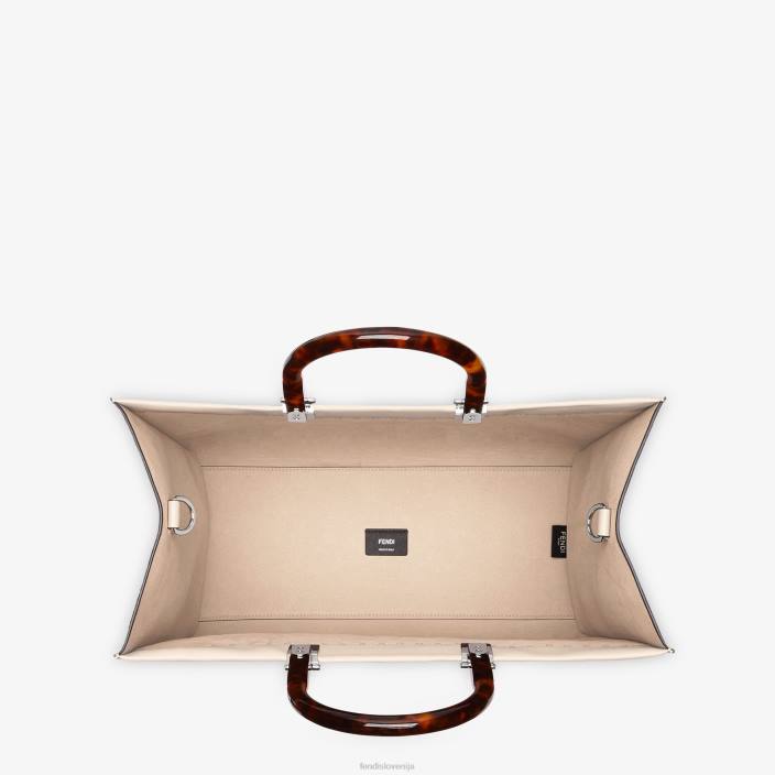 ženske kupec iz bledega polnega usnja roza Fendi dodatki Z68L848