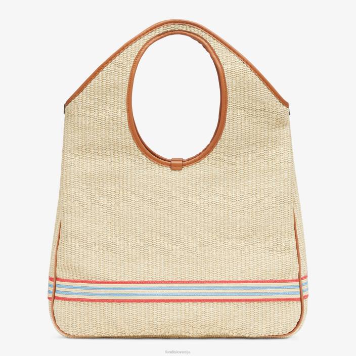 ženske kupec iz naravne slame bež Fendi dodatki Z68L596