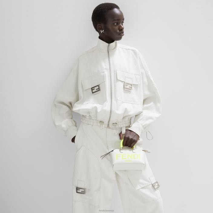 ženske majhna usnjena bostonska torba bela Fendi dodatki Z68L696