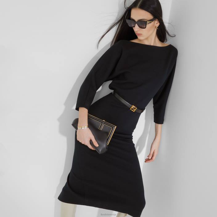 ženske majhna usnjena torbica Črna Fendi dodatki Z68L576