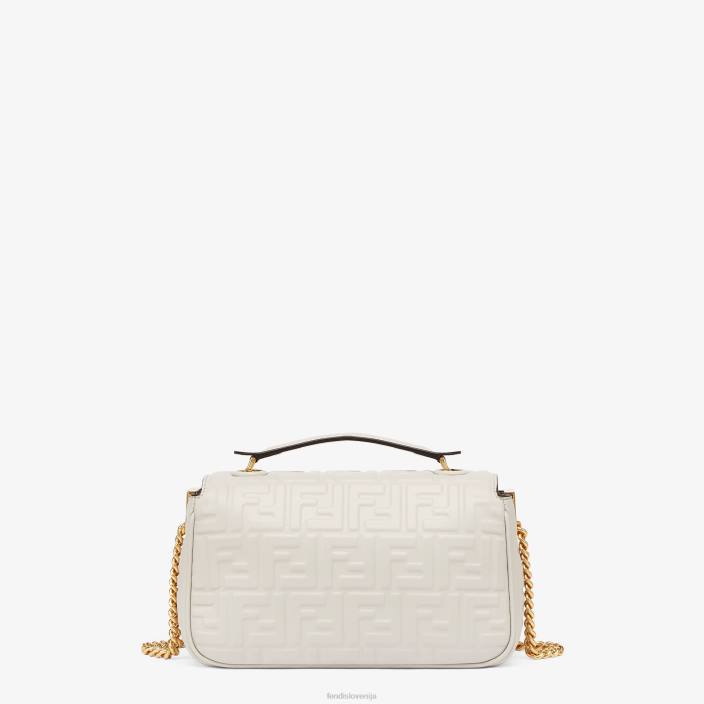 ženske midi usnjena torba z verižico baguette siva Fendi dodatki Z68L861