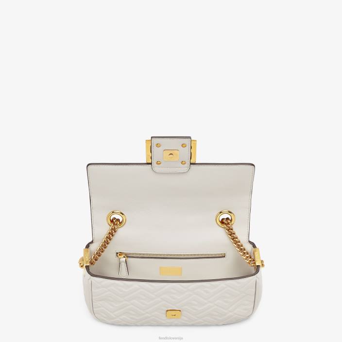 ženske midi usnjena torba z verižico baguette siva Fendi dodatki Z68L861