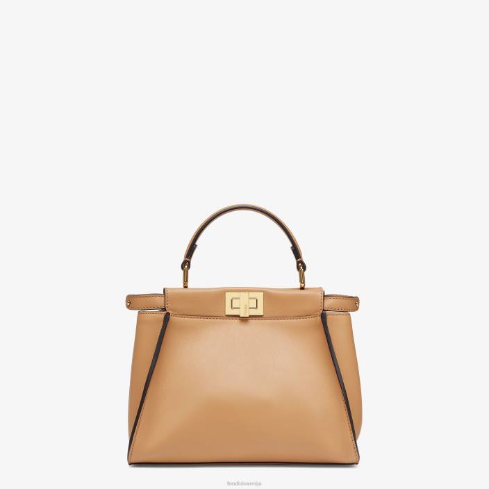 ženske mini usnjena torbica peekaboo bež Fendi dodatki Z68L912