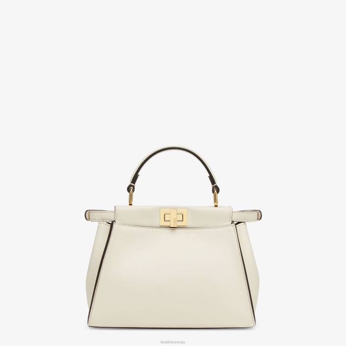 ženske mini usnjena torbica peekaboo bela Fendi dodatki Z68L916