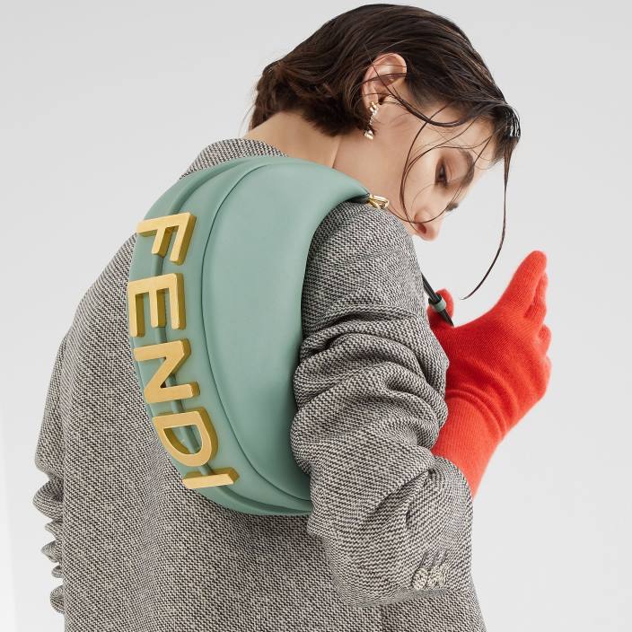 ženske mint usnjena torba zelena Fendi dodatki Z68L831