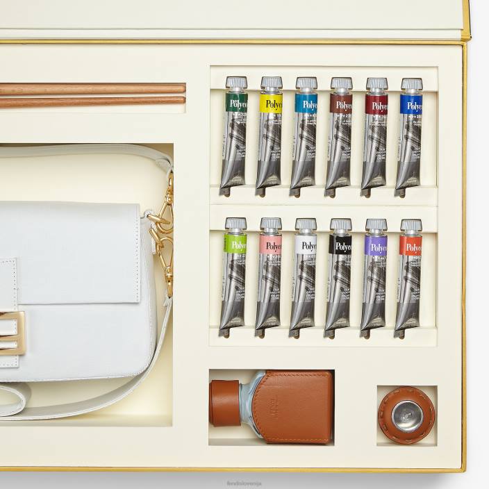 ženske platnena torba s kompletom za slikanje bela Fendi dodatki Z68L904