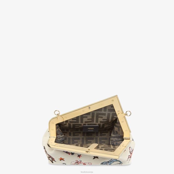 ženske platnena torba z astrološkim vezenjem večbarvna Fendi dodatki Z68L633