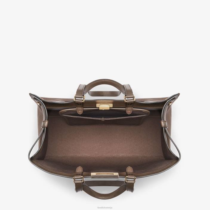 ženske platno shopper z ff vezenino rjav Fendi dodatki Z68L754