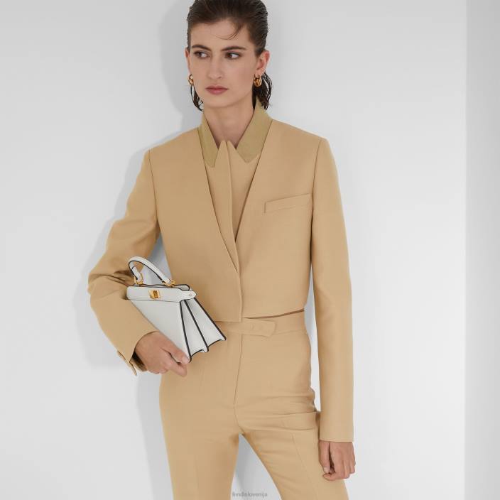 ženske podložena torba iz nappa usnja bela Fendi dodatki Z68L910