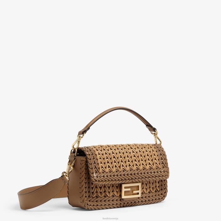 ženske prepletena usnjena torba rjav Fendi dodatki Z68L658