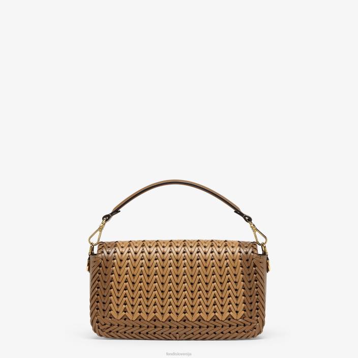 ženske prepletena usnjena torba rjav Fendi dodatki Z68L658