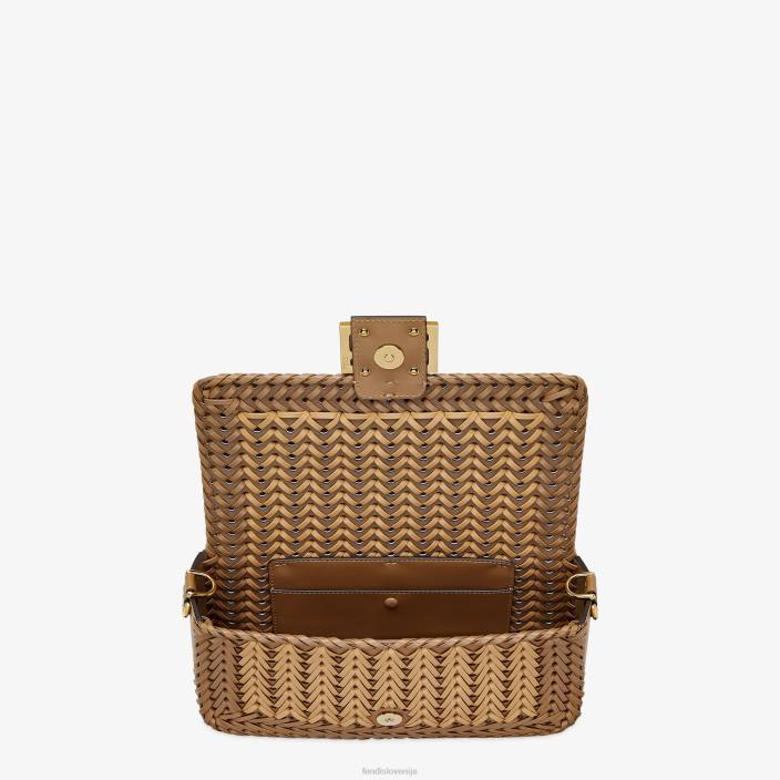 ženske prepletena usnjena torba rjav Fendi dodatki Z68L658