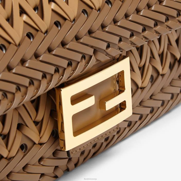 ženske prepletena usnjena torba rjav Fendi dodatki Z68L658