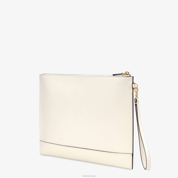 ženske ravna velika usnjena torbica bela Fendi dodatki Z68L1563