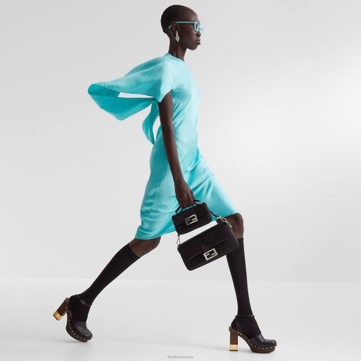 ženske re-edicija torba iz satena Črna Fendi dodatki Z68L784