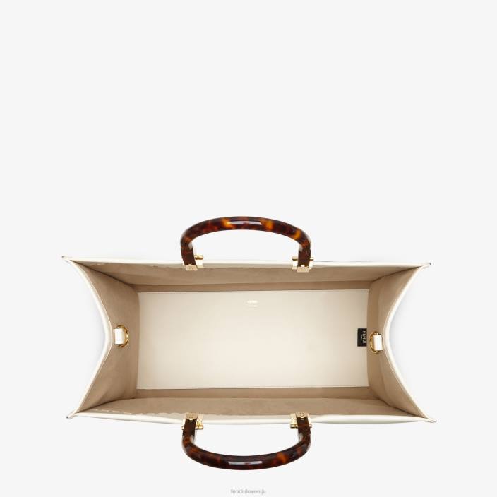 ženske sončni srednji usnjeni kupec bela Fendi dodatki Z68L643