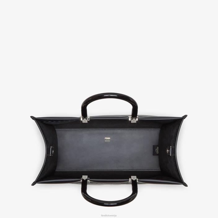 ženske sončni srednji usnjeni kupec Črna Fendi dodatki Z68L678