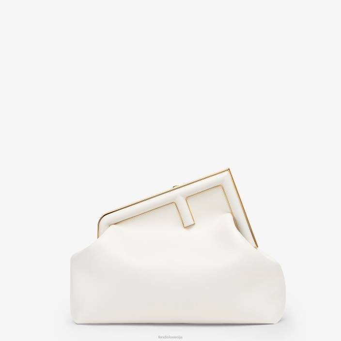 ženske srednja usnjena torba bela Fendi dodatki Z68L872