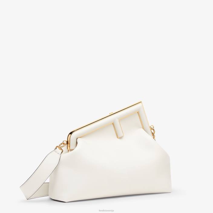 ženske srednja usnjena torba bela Fendi dodatki Z68L872