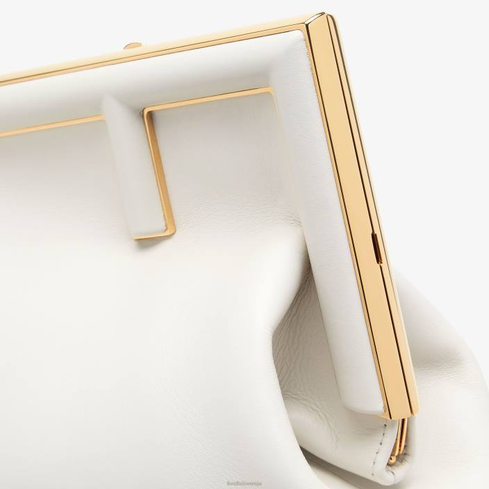 ženske srednja usnjena torba bela Fendi dodatki Z68L872