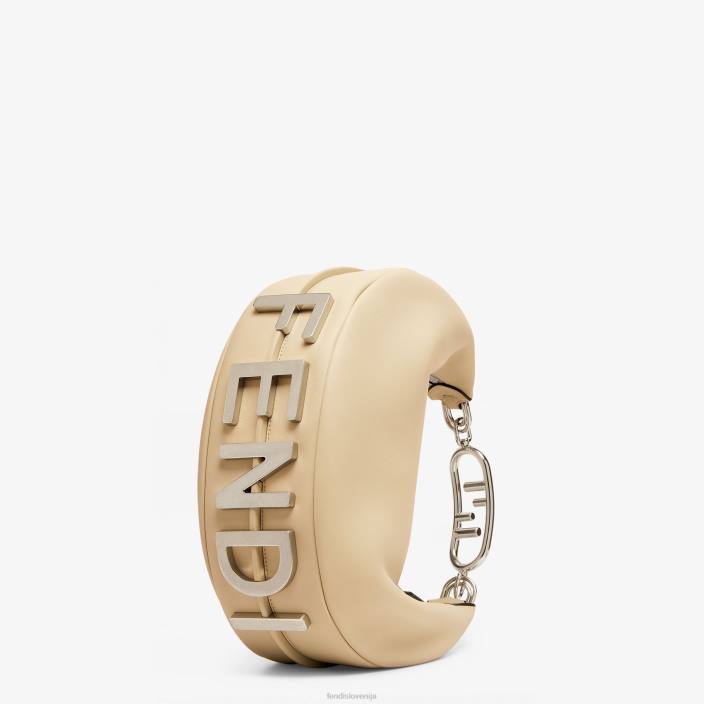 ženske srednje velika usnjena torba bež Fendi dodatki Z68L716