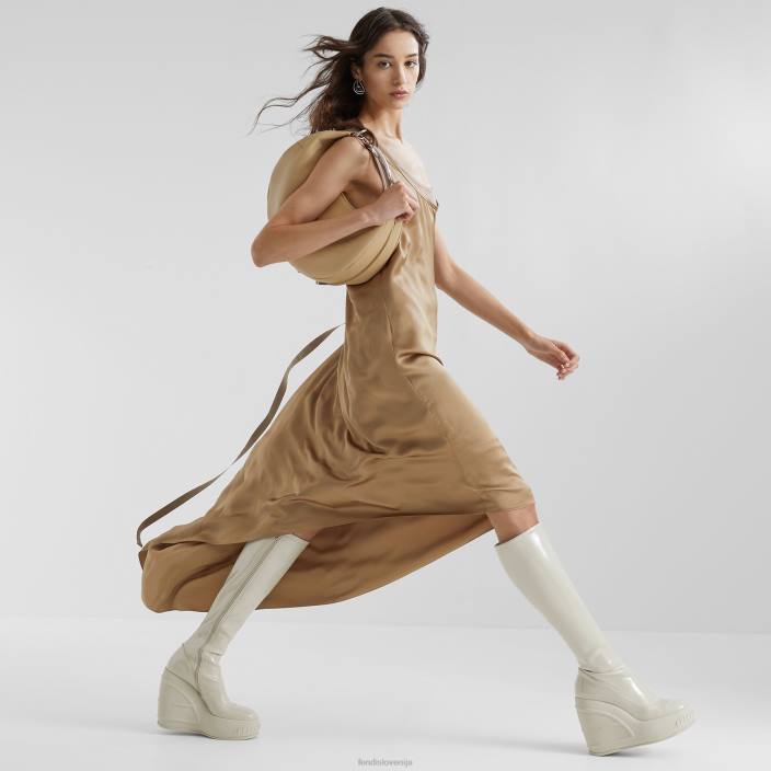 ženske srednje velika usnjena torba bež Fendi dodatki Z68L716