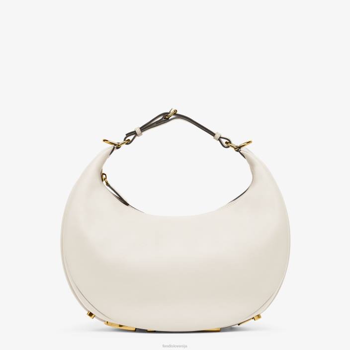 ženske srednje velika usnjena torba bela Fendi dodatki Z68L571