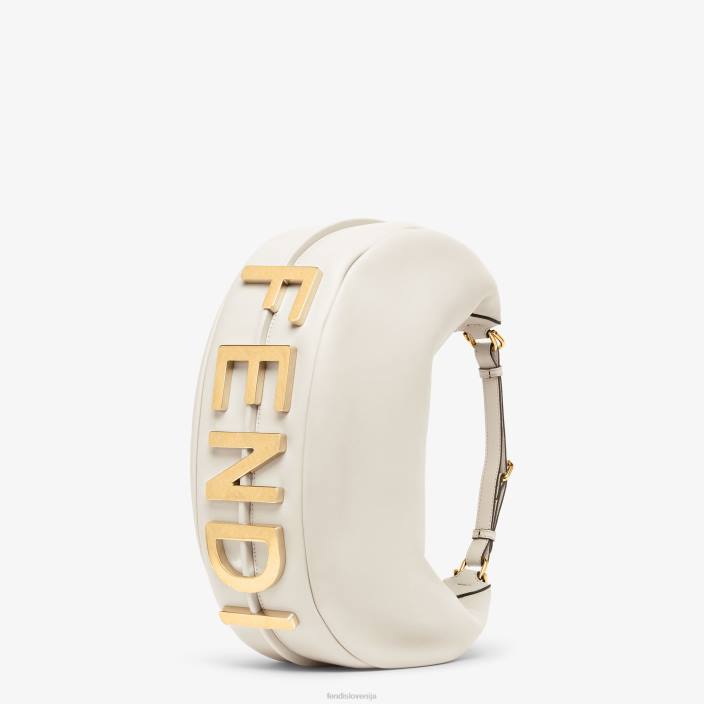 ženske srednje velika usnjena torba bela Fendi dodatki Z68L571