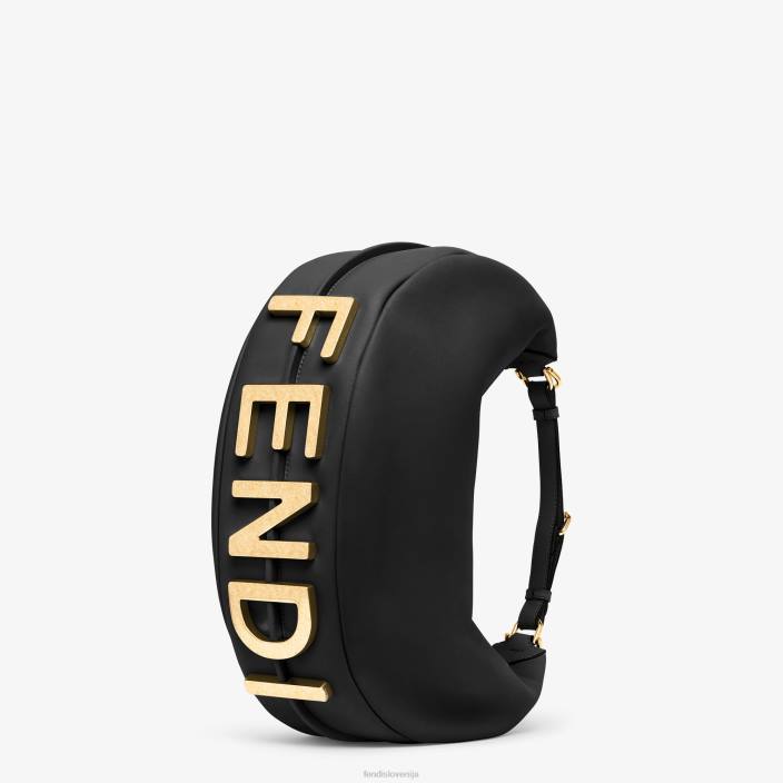 ženske srednje velika usnjena torba Črna Fendi dodatki Z68L525