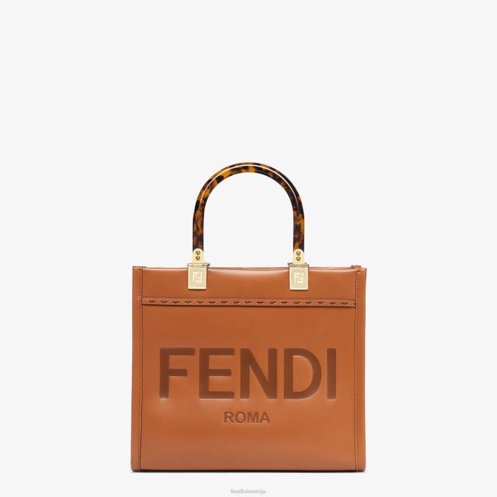 ženske sunshine small leather shopper rjav Fendi dodatki Z68L522