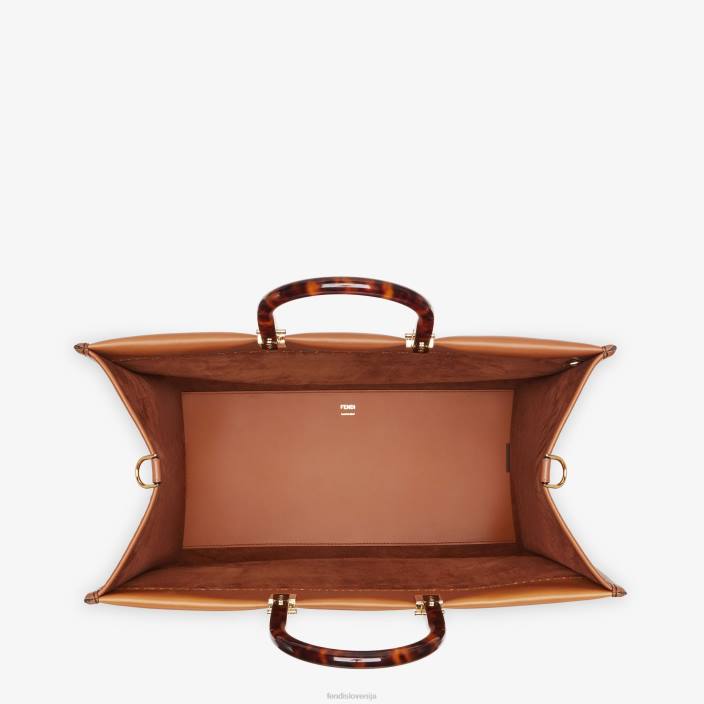 ženske sunshine velik usnjeni kupec rjav Fendi dodatki Z68L524