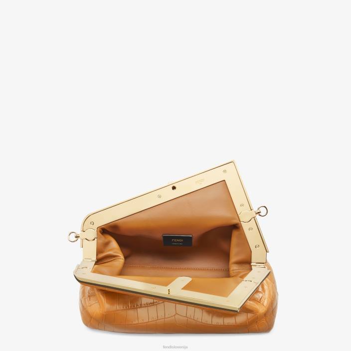 ženske torba iz krokodiljega usnja rjav Fendi dodatki Z68L773