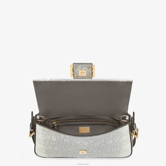 ženske torba iz kuščarskega usnja bela Fendi dodatki Z68L859