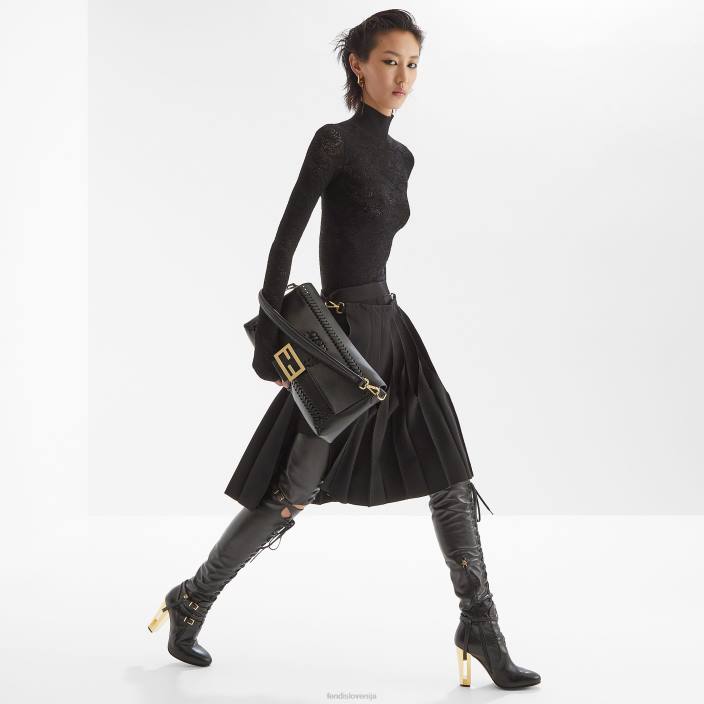 ženske torba iz nappa usnja z ujemajočim se navojem Črna Fendi dodatki Z68L563