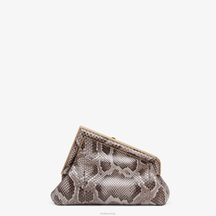 ženske torba iz pitonovega usnja siva Fendi dodatki Z68L846