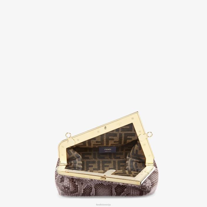 ženske torba iz pitonovega usnja siva Fendi dodatki Z68L846