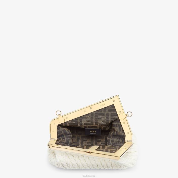 ženske torba iz prepletenega blaga bela Fendi dodatki Z68L618