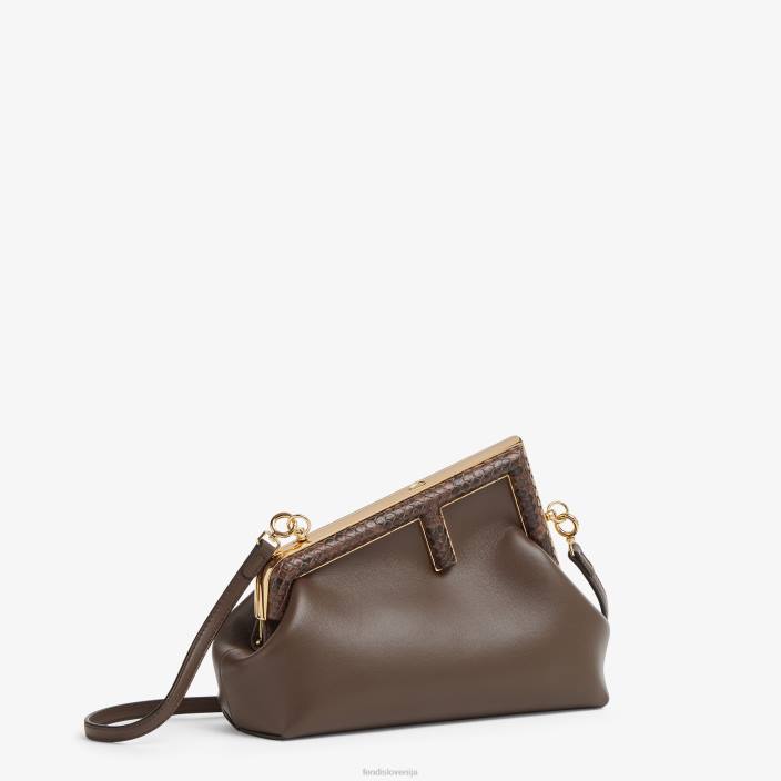 ženske torba iz usnja in pitona rjav Fendi dodatki Z68L765