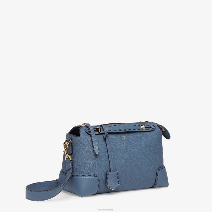 ženske torba selleria boston z velikimi zgornjimi šivi modra Fendi dodatki Z68L745