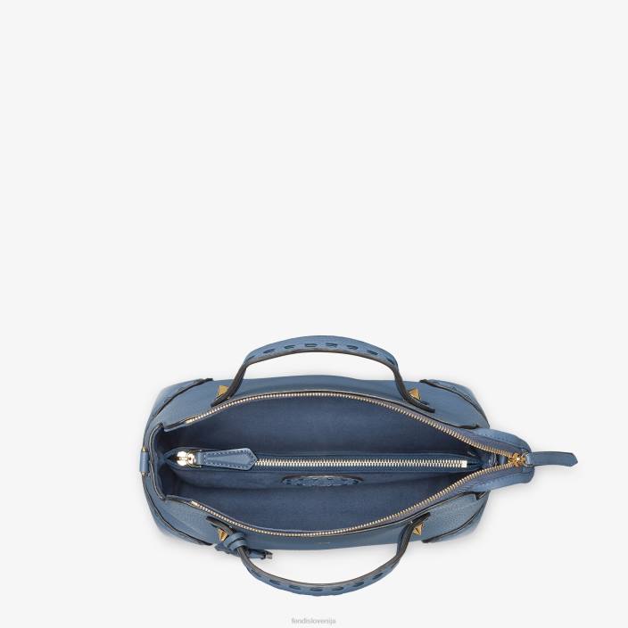 ženske torba selleria boston z velikimi zgornjimi šivi modra Fendi dodatki Z68L745