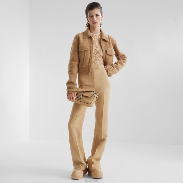 ženske torba selleria z velikimi zgornjimi šivi bež Fendi dodatki Z68L693