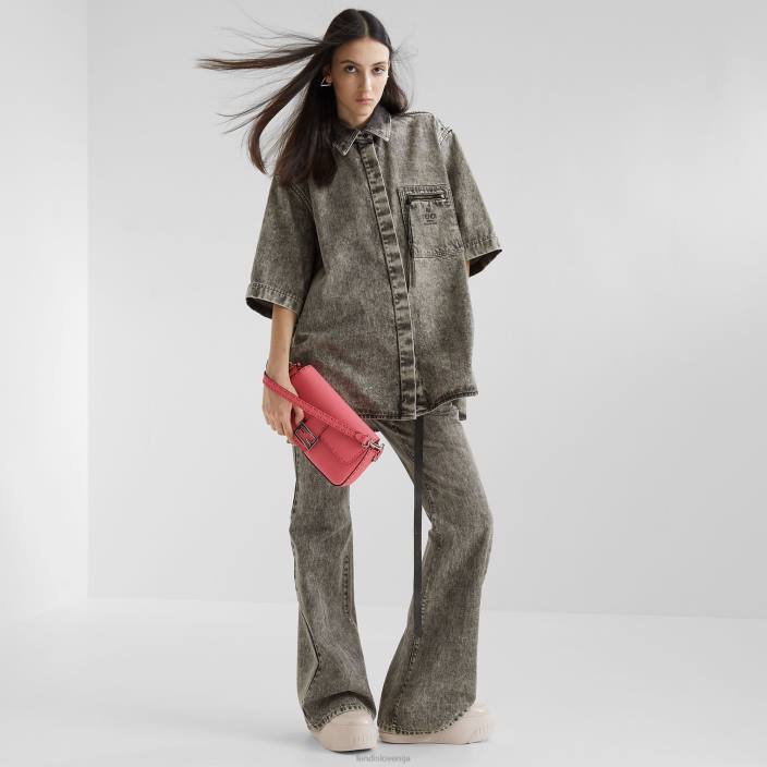 ženske torba selleria z velikimi zgornjimi šivi roza Fendi dodatki Z68L708