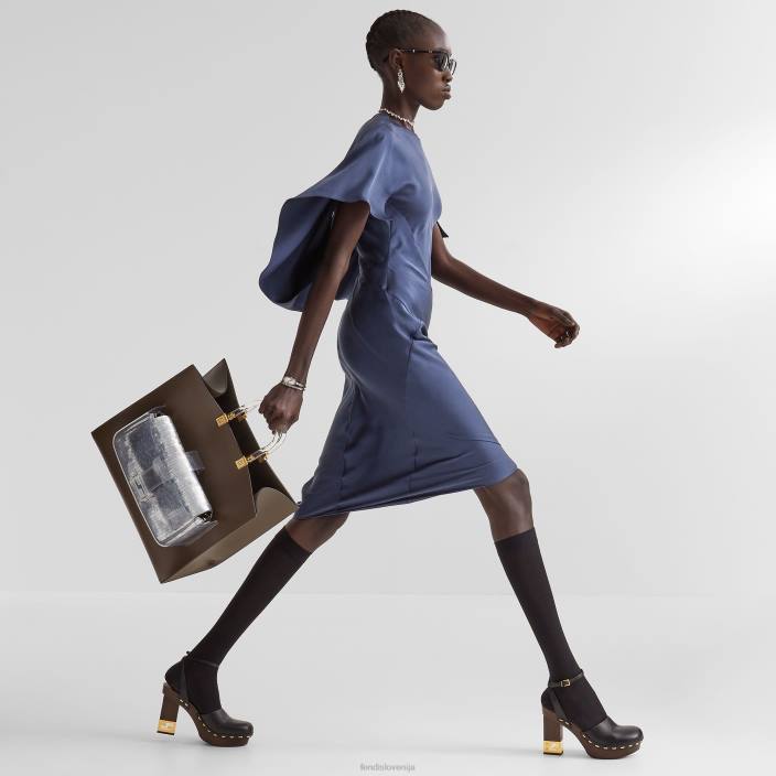 ženske torba za ponovno izdajo z bleščicami v barvi aluminija srebro Fendi dodatki Z68L795